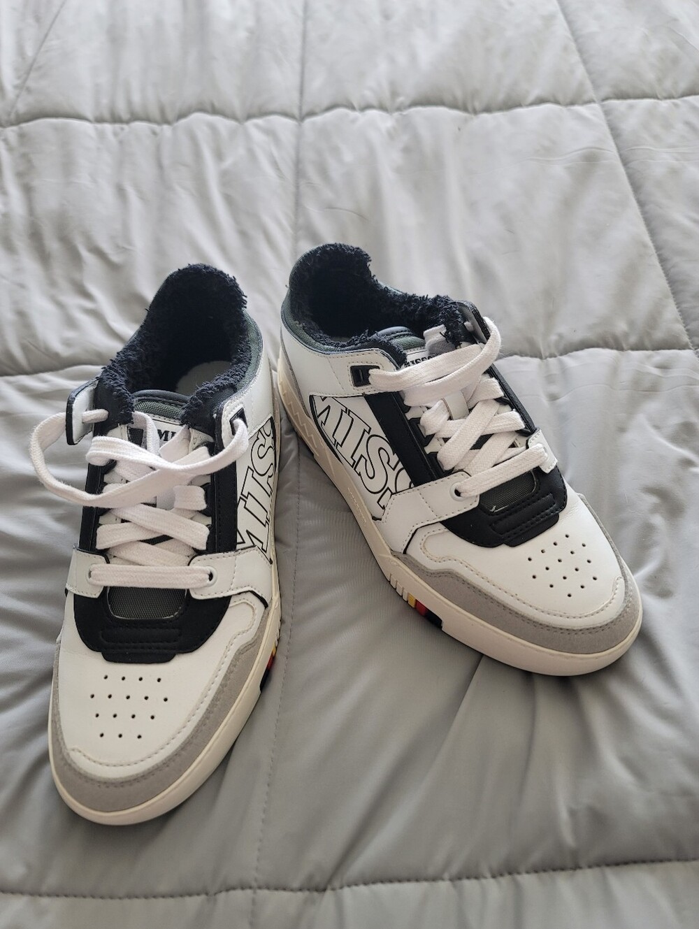 ✨Missoni Luxury Leather Sneakers – White/Black/Grey – NWT – Size 36 – MSRP $553